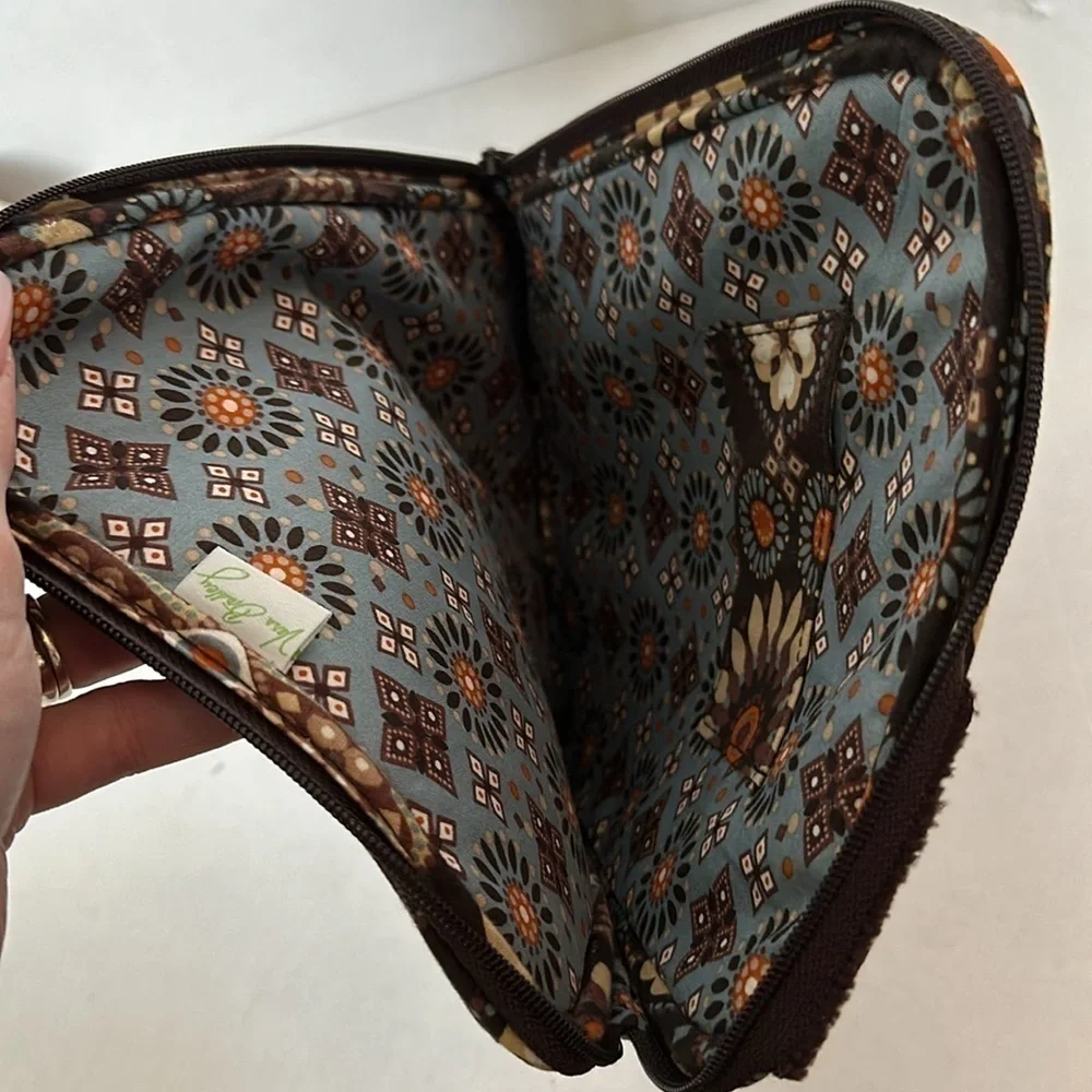 Vera Bradley Computer Travel Bag brown floral design